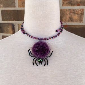 Handmade Spider Pendant Wrap Around Necklace